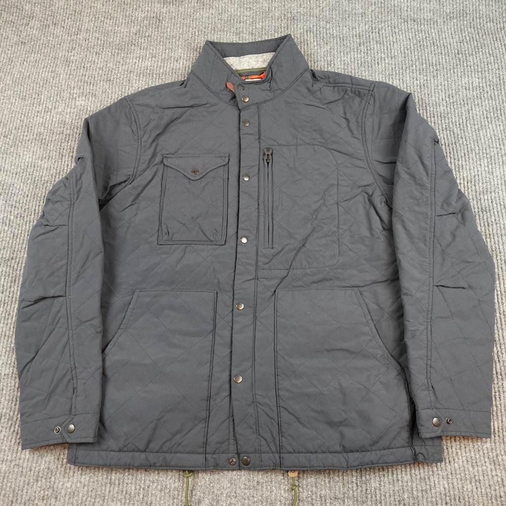 Relwen Tanker Jacket Mens XL Gray Quilted Insulated Full Zip Pockets Outdoor
